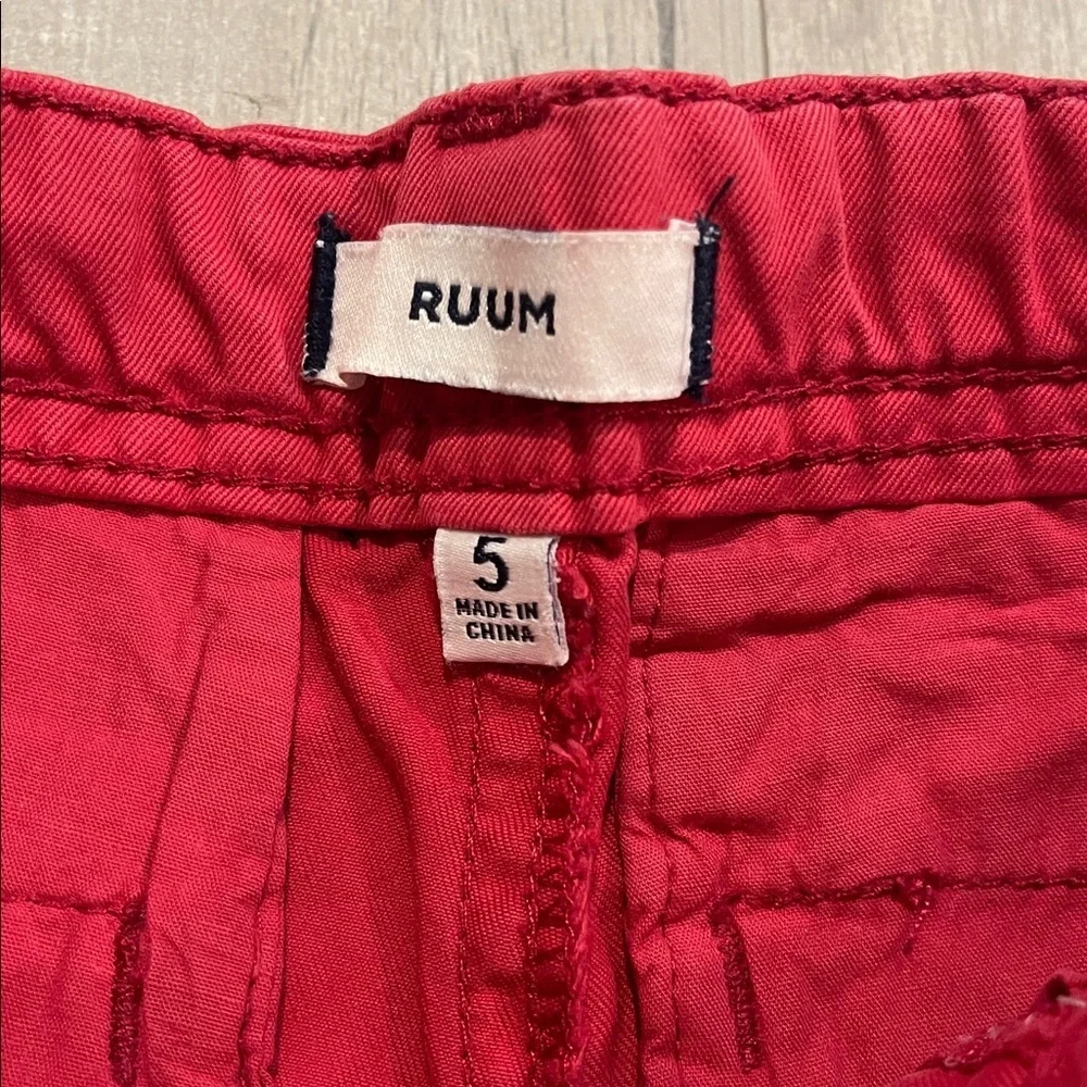 Ruum Kids Boys Red Shorts Size 5Y 100% Cotton